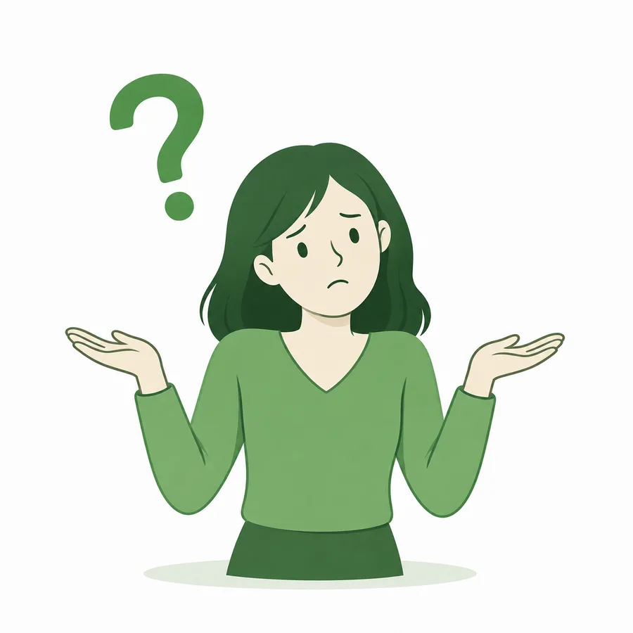 手のひらを上に向けて困っている人